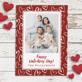 Tarjeta Festiva Moderna y elegante foto familiar Día de San Valent