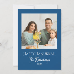 Tarjeta Festiva Moderna y elegante foto familiar Hanukkah