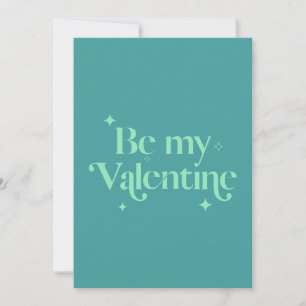 Tarjeta Festiva Moderna y elegante San Valentín Verde Azul