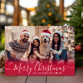 Tarjeta Festiva Moderna y elegante tipografía roja 2 Navidades de 
