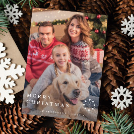 Tarjeta Festiva Moderna y mínima fotografía Navidades tipografía e