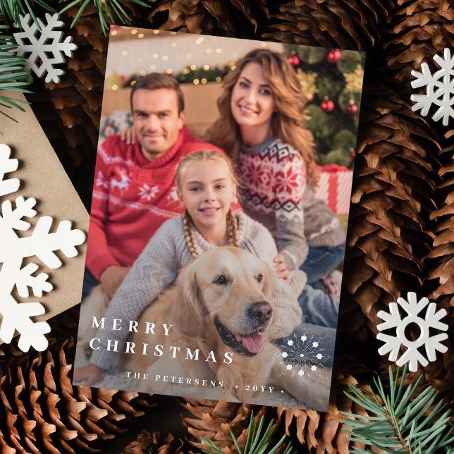 Tarjeta Festiva Moderna y mínima fotografía Navidades tipografía e (Subido por el creador)