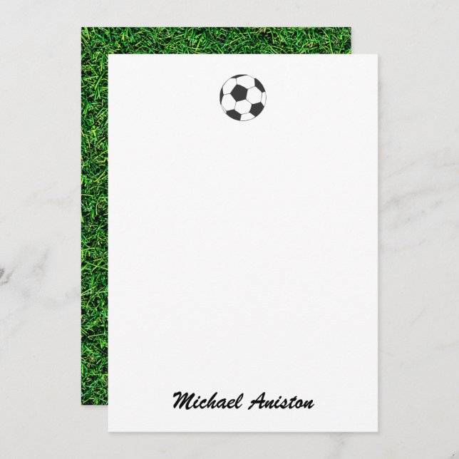 Tarjeta Festiva Moderna y moderna pelota de fútbol personalizada (Anverso / Reverso)