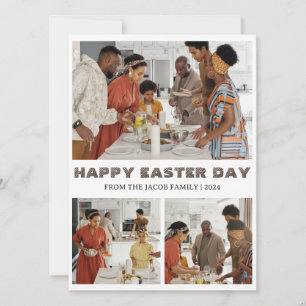 Tarjeta Festiva Moderna y sencilla Pascua, familia tres foto