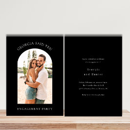 Tarjeta Festiva Moderna y simple fiesta de compromiso fotográfico