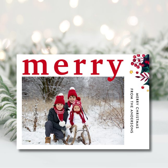 Tarjeta Festiva Moderna y simple foto de morera roja (Subido por el creador)