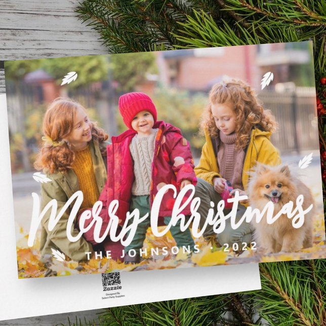 Tarjeta Festiva Moderna y simple saludos lúdicos Fotos familiares (Subido por el creador)