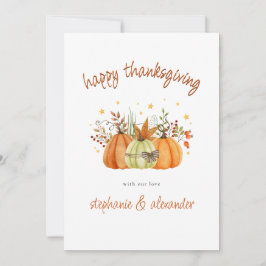 Tarjeta Festiva Modernas calabazas Terracota Feliz Día de Acción d