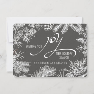Tarjeta Festiva Modernas ramas de invierno botánico de vacaciones