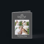 Tarjeta Festiva Modernas vacaciones mínimas moda rústica multifoto<br><div class="desc">Moderna minimalista Navidad rústico elegante foto multifoto más feliz tarjeta de vacaciones. Con texto dibujado a mano y árboles modernos. El color de fondo se puede personalizar. Navidades sencillos y moderno minimalista</div>