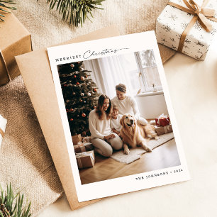 Tarjeta Festiva Modernas y mejores Navidades familiares con foto d