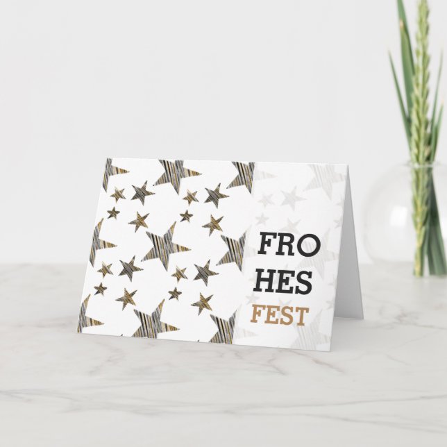 Tarjeta Festiva Moderne Sternen Karte (Anverso)