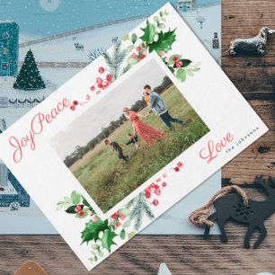 Tarjeta Festiva Moderno   Alegría por la paz   Foto de follaje ver