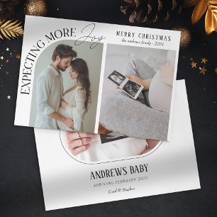 Tarjeta Festiva Moderno Anunciando Más Alegría Foto de Bebé Navida