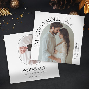 Tarjeta Festiva Moderno Anunciando Más Alegría Foto de Bebé Navida