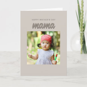 Tarjeta Festiva Moderno Beige-Mama Kids foto Día de la Madre