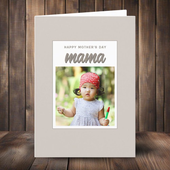 Tarjeta Festiva Moderno Beige-Mama Kids foto Día de la Madre (Subido por el creador)