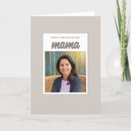 Tarjeta Festiva Moderno Beige-Mama Kids foto Día de la Madre