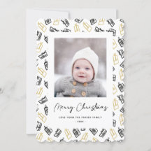 Moderno Black Script Cute Gold Black Gifts Pattern