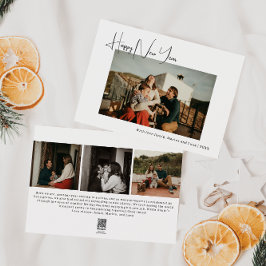 Tarjeta Festiva Moderno Boho Cuatro Fotografía Feliz Año Nuevo