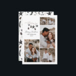 Tarjeta Festiva Moderno botánico elegante blanco negro elegante<br><div class="desc">Negro moderno y elegante color de agua rústico beige natural escandinavo contemporáneo color beige,  negro y blanco 5 tarjeta de Navidades de vacaciones multifoto.</div>