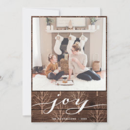 Tarjeta Festiva Moderno Búfalo revestido elegante guión JOY simple