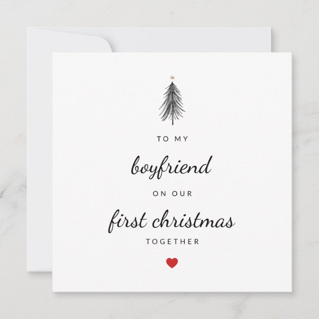 Tarjeta Festiva Moderno Ca De Festividad De Árbol Mínimo De Nocheb (Anverso)