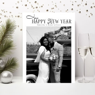 Tarjeta Festiva Moderno Chic Collage de Fotos Feliz Año Nuevo Esti
