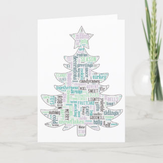 Tarjeta Festiva Moderno coche turquesa y verde menta de árbol de N