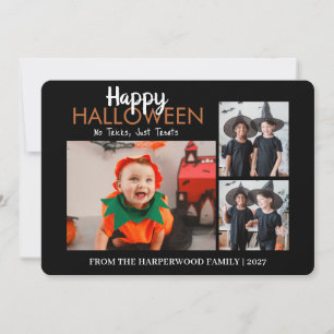 Tarjeta Festiva Moderno Collage de Fotos Múltiples Feliz Halloween