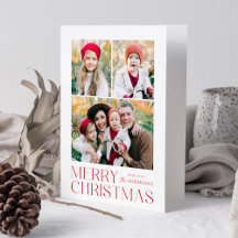 Moderno Collage de fotos Red Merry Christmas 7