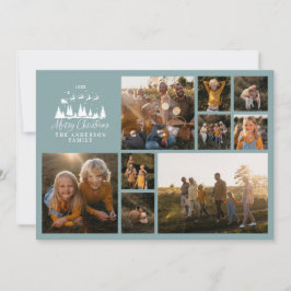 Tarjeta Festiva Moderno collage mínimo de fotos Navidades polvorie
