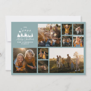Tarjeta Festiva Moderno collage mínimo de fotos Navidades polvorie