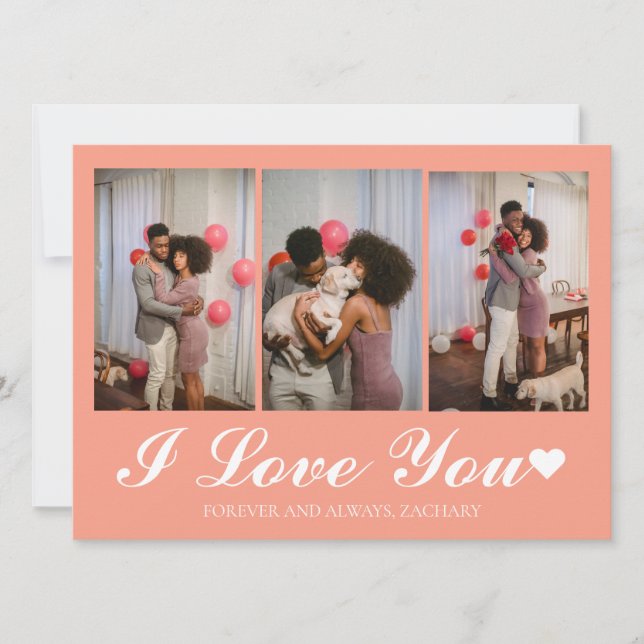 Tarjeta Festiva Moderno día de San Valentín de amor simple pareja  (Anverso)