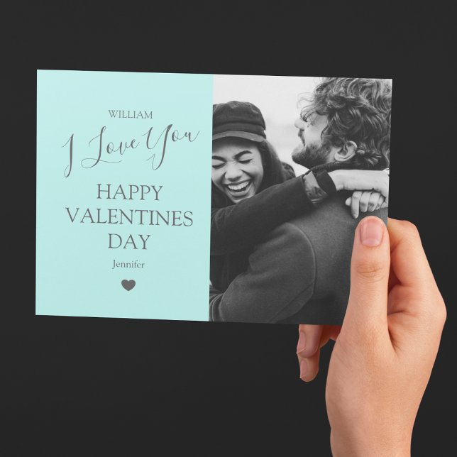 Tarjeta Festiva Moderno Día de San Valentín De Fotos Gris Y Verde  (Subido por el creador)