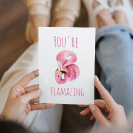 Tarjeta Festiva Moderno, Es Flamante Belleza Flamingo Rosa