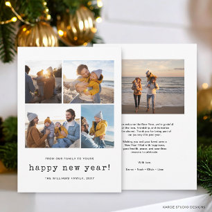 Tarjeta Festiva Moderno Feliz Año Nuevo 4 fotocolage