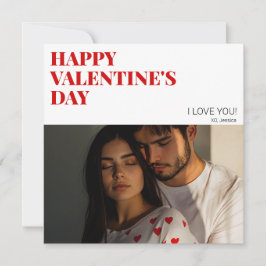 Tarjeta Festiva Moderno Feliz Día de San Valentín Foto Pareja Amor