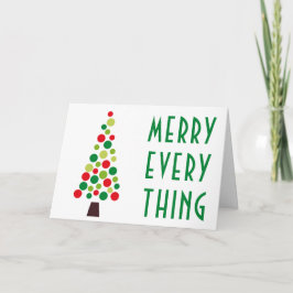 Tarjeta Festiva Moderno Feliz Todo Navidades de Árboles de Vacacio