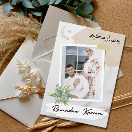 Tarjeta Festiva Moderno Floral Islámico Ramadan Mubarak Foto