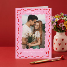 Moderno Foto de Pareja Rosa Rojo Ondulado San Vale