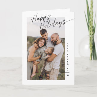 Tarjeta Festiva Moderno guión de Felices Fiestas Minimalista Navid