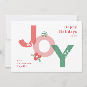 Tarjeta Festiva Moderno guión negrita Minimalista JOY Photo