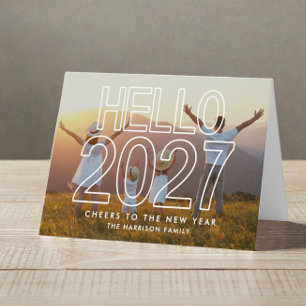 Tarjeta Festiva Moderno Hola 2027 Foto Año Nuevo