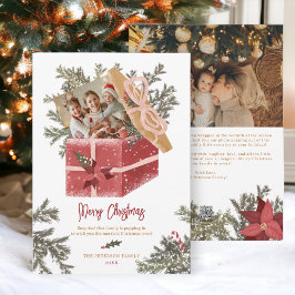 Tarjeta Festiva Moderno ilustracion navideño divertido 2 fotos