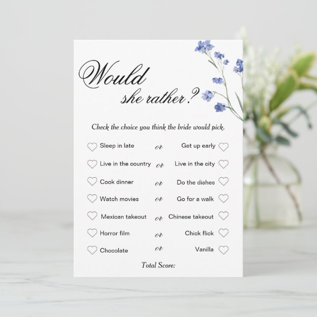 Tarjeta Festiva Moderno juego de ducha de novias, quién conoce a l (Anverso de pie)