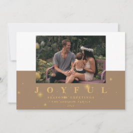 Tarjeta Festiva Moderno Kraft & Gold Joyful Dos Navidades de imáge