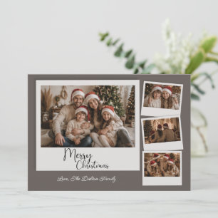 Tarjeta Festiva Moderno Merry Christmas Multi Foto Floral