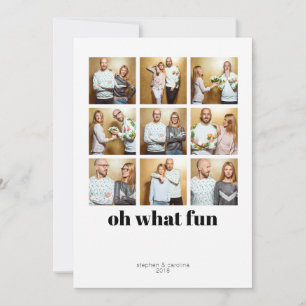 Tarjeta Festiva Moderno Minimalista 9 Cuadrados Foto de Vacaciones