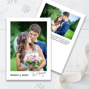 Tarjeta Festiva Moderno Minimalista Casado & Novios Brillantes